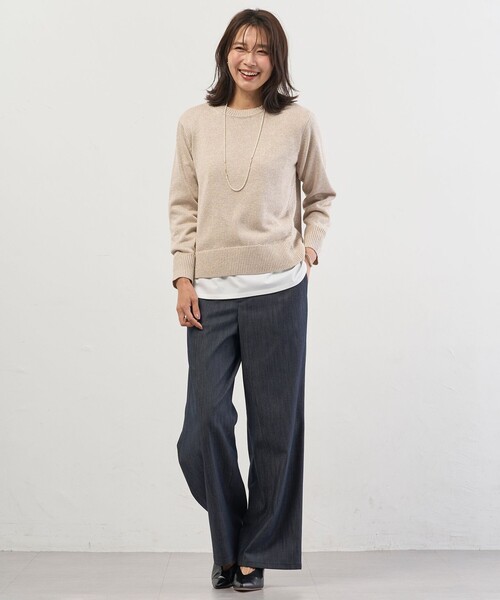 J.PRESS（ジェイプレス）の「Reeves Shine クルーネック ニット（ニット/セーター・レディース・イエロー系/サックスブルー系/ピンク系/アイボリー系・LARGE/MEDIUM）」の21枚目の写真