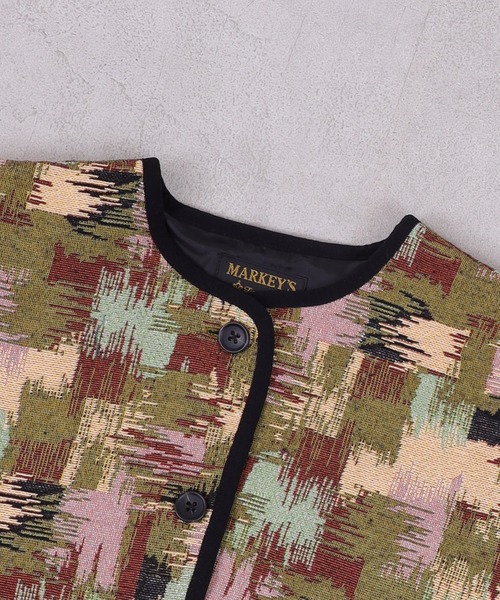 MARKEY'S（マーキーズ）の「ゴブラン織ノーカラージャケット（その他アウター・キッズ・グリーン/グレー・90/100/110/120/130/140/150）」の13枚目の写真