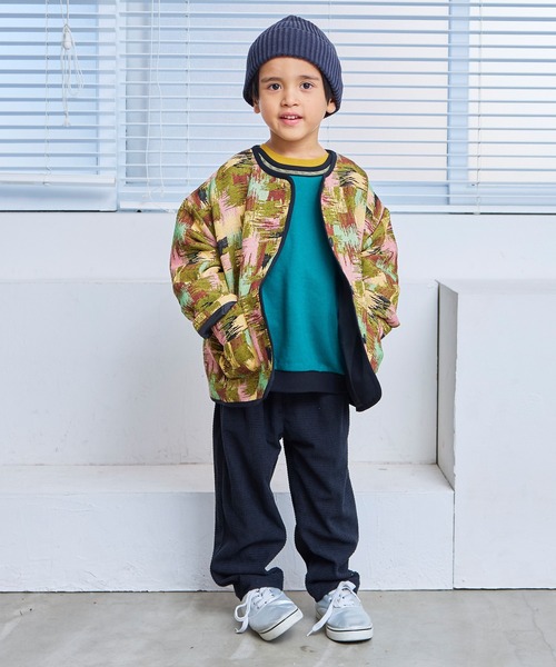 MARKEY'S（マーキーズ）の「ゴブラン織ノーカラージャケット（その他アウター・キッズ・グリーン/グレー・90/100/110/120/130/140/150）」の4枚目の写真