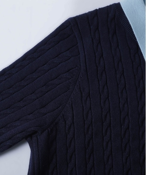 AMELY（エミリー）の「レイヤード風バイカラーニットカーディガン（カーディガン/ボレロ・レディース・チャコール/ネイビー/ブラウン/グレー・フリー）」の19枚目の写真