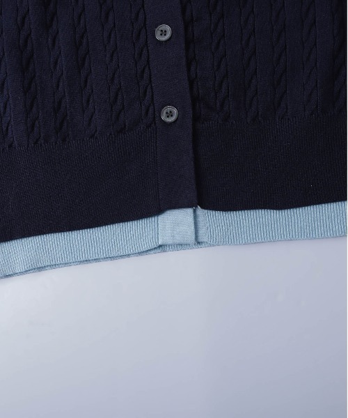 AMELY（エミリー）の「レイヤード風バイカラーニットカーディガン（カーディガン/ボレロ・レディース・チャコール/ネイビー/ブラウン/グレー・フリー）」の21枚目の写真