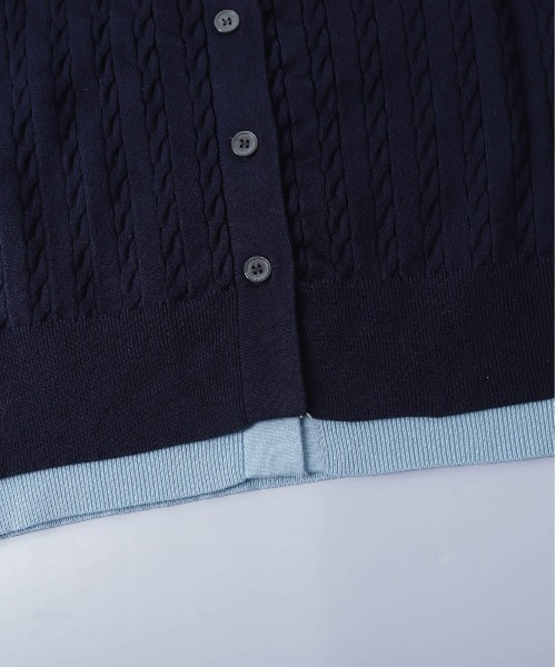 AMELY（エミリー）の「レイヤード風バイカラーニットカーディガン（カーディガン/ボレロ・レディース・チャコール/ネイビー/ブラウン/グレー・フリー）」の22枚目の写真