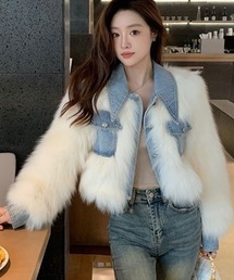 デニムワンピース デニムジャケット ミニワンピース」に該当する