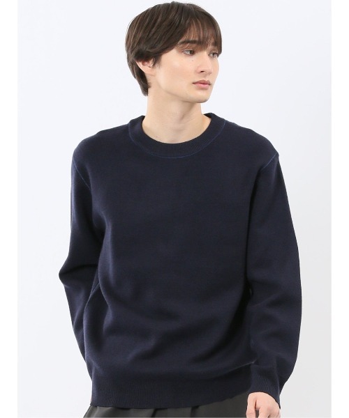 m.f.editorial（エムエフエディトリアル）の「【ストレッチ ウォッシャブル】m.f.エディトリアル メンズ クルー ニット セータ―（ニット/セーター・メンズ・ネイビー/グレー/ブルー/アイボリー・MEDIUM/LARGE/X-LARGE）」の3枚目の写真