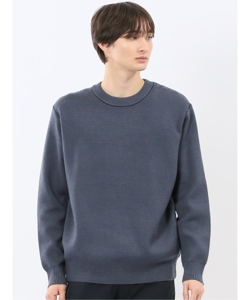 m.f.editorial（エムエフエディトリアル）の「【ストレッチ ウォッシャブル】m.f.エディトリアル メンズ クルー ニット セータ―（ニット/セーター・メンズ・ネイビー/グレー/ブルー/アイボリー・MEDIUM/LARGE/X-LARGE）」の4枚目の写真
