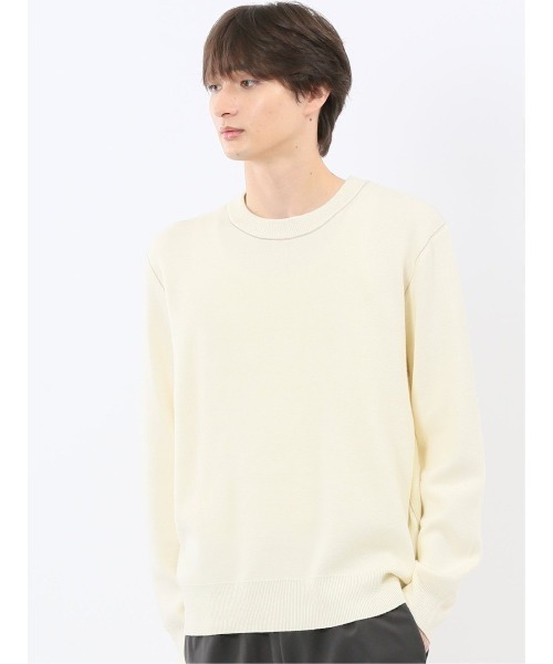 m.f.editorial（エムエフエディトリアル）の「【ストレッチ ウォッシャブル】m.f.エディトリアル メンズ クルー ニット セータ―（ニット/セーター・メンズ・ネイビー/グレー/ブルー/アイボリー・MEDIUM/LARGE/X-LARGE）」の2枚目の写真