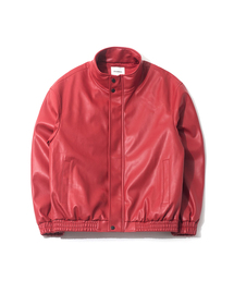 QT8 GARMENTS（キューティーエイトガーメント）の「RG Synthetic Leather Hidden Jacket (Red)（ライダースジャケット・メンズ）」