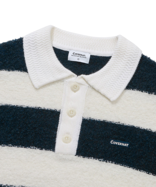 COVERNAT(カバーナット)の「ブークルヤーンラグビーニットダークネイビー(ニット/セーター・レディース・その他・XX-LARGE/X-SMALL/SMALL/MEDIUM/LARGE/X-LARGE)」の3枚目の写真