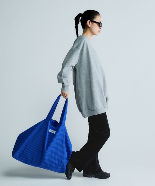 JEANASIS（ジーナシス）の「【Les Fleurs】ストライプBIGBAG/641546（トートバッグ・レディース・ホワイト/ブラウン/ブルー・FREE）」の18枚目の写真