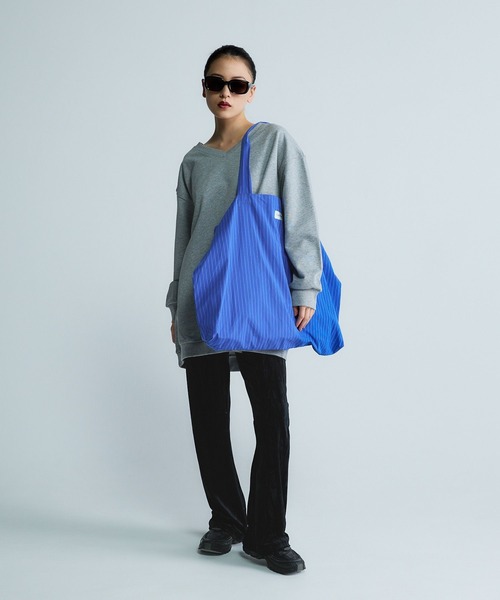 JEANASIS（ジーナシス）の「【Les Fleurs】ストライプBIGBAG/641546（トートバッグ・レディース・ホワイト/ブラウン/ブルー・FREE）」の17枚目の写真