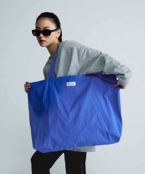 JEANASIS（ジーナシス）の「【Les Fleurs】ストライプBIGBAG/641546（トートバッグ・レディース・ホワイト/ブラウン/ブルー・FREE）」の15枚目の写真