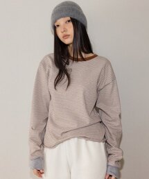 Stripe loose long sleeve (brown)