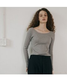 Boat neck t-shirt (Gray)