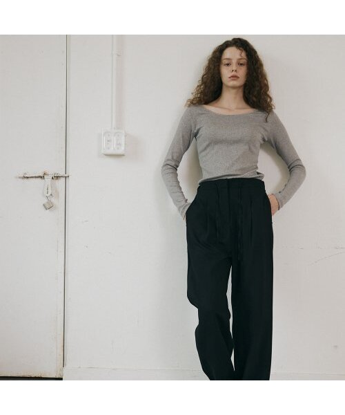 NOEUD(ノウドゥ)の「Boat neck t-shirt (Gray)(Tシャツ/カットソー・レディース・その他・FREE)」の4枚目の写真