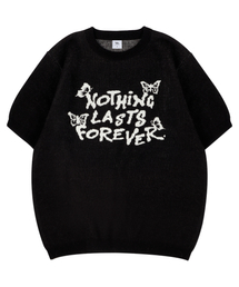 NOTHING ジャカードニットハーフT[ブラック]
