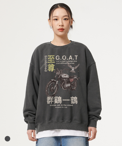 ARTISTWEAR（アーティストウェア）の「[ATW]スナッチドピグメントマンツーマン（スウェット・レディース・ブラック・SMALL/LARGE/X-LARGE/MEDIUM）」の3枚目の写真