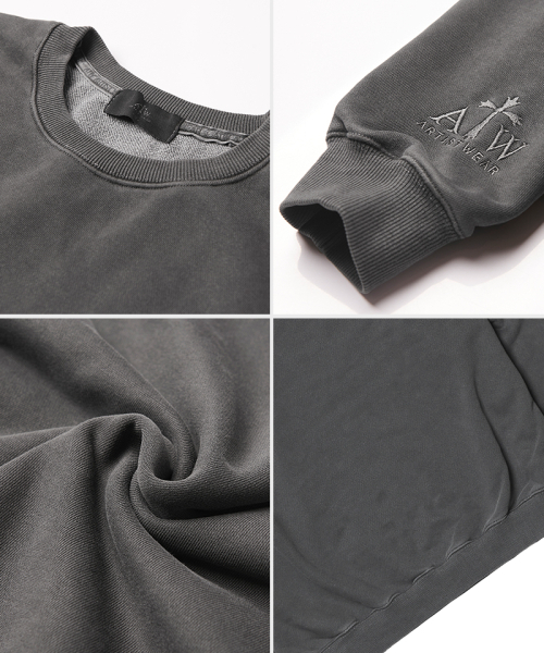 ARTISTWEAR（アーティストウェア）の「[ATW]スナッチドピグメントマンツーマン（スウェット・レディース・ブラック・SMALL/LARGE/X-LARGE/MEDIUM）」の5枚目の写真