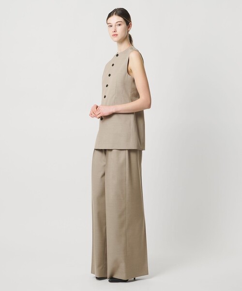 LOEFF（ロエフ）の「＜LOEFF＞ギャバジン シャープ ベスト（ベスト・レディース・ナチュラル/ダークグレー・1/0）」の6枚目の写真