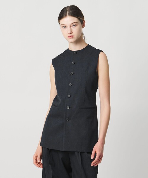 LOEFF（ロエフ）の「＜LOEFF＞ギャバジン シャープ ベスト（ベスト・レディース・ナチュラル/ダークグレー・1/0）」の9枚目の写真