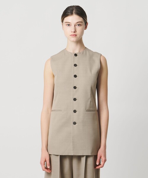 LOEFF（ロエフ）の「＜LOEFF＞ギャバジン シャープ ベスト（ベスト・レディース・ナチュラル/ダークグレー・1/0）」の11枚目の写真