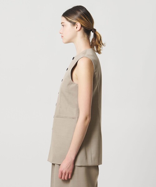 LOEFF（ロエフ）の「＜LOEFF＞ギャバジン シャープ ベスト（ベスト・レディース・ナチュラル/ダークグレー・1/0）」の13枚目の写真