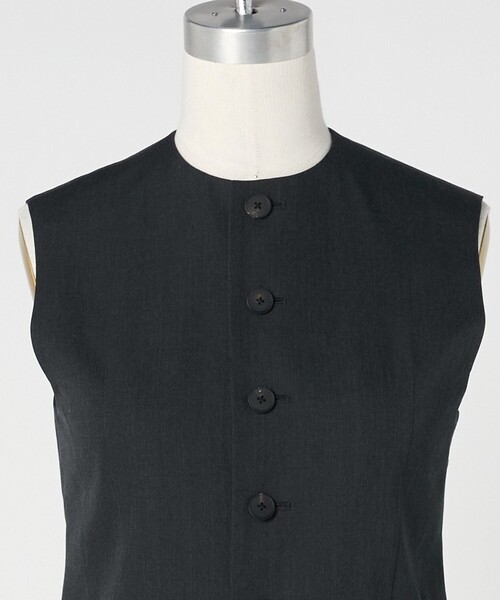 【美品】  LOEFF / ロエフ | ギャバジン ベスト | ブラック | レディース 美品】 LOEFF / ロエフ | ギャバジン ベスト | ブラック | レディース