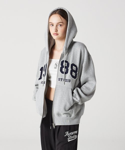 AWESOME STUDIO(オーサムスタジオ)の「1988 ブークルフードジップアップ メランジグレー(パーカー・レディース・その他・LARGE/MEDIUM)」の4枚目の写真