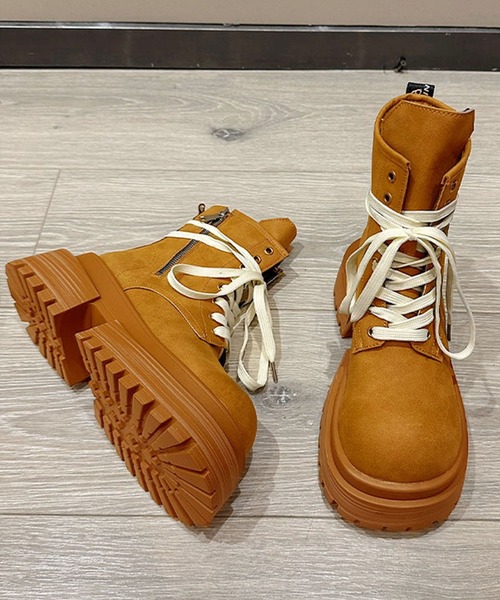 shoes365（シューズスリーシックスファイヴ）の「厚底シューレースブーツ（ブーツ・レディース・チョコ/ブラック/ブラウン・23.0cm/23.5cm/24.0cm/24.5cm/25.0cm）」の11枚目の写真