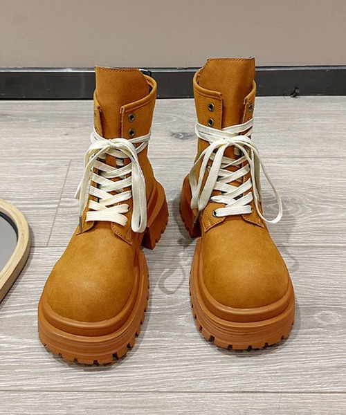 shoes365（シューズスリーシックスファイヴ）の「厚底シューレースブーツ（ブーツ・レディース・チョコ/ブラック/ブラウン・23.0cm/23.5cm/24.0cm/24.5cm/25.0cm）」の12枚目の写真