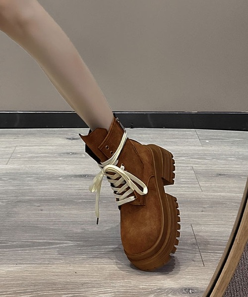 shoes365（シューズスリーシックスファイヴ）の「厚底シューレースブーツ（ブーツ・レディース・チョコ/ブラック/ブラウン・23.0cm/23.5cm/24.0cm/24.5cm/25.0cm）」の13枚目の写真