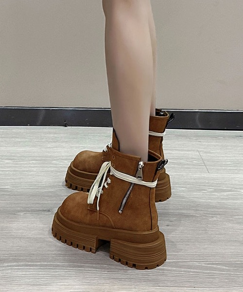 shoes365（シューズスリーシックスファイヴ）の「厚底シューレースブーツ（ブーツ・レディース・チョコ/ブラック/ブラウン・23.0cm/23.5cm/24.0cm/24.5cm/25.0cm）」の14枚目の写真