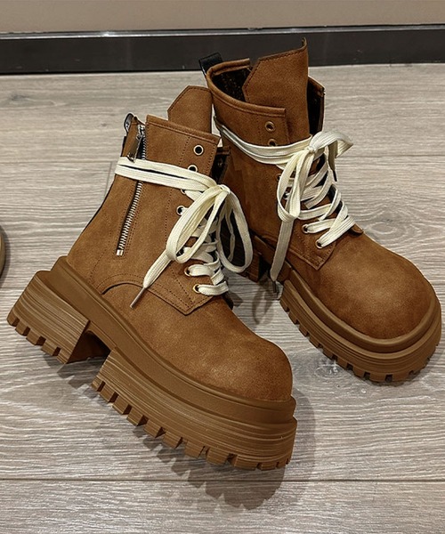 shoes365（シューズスリーシックスファイヴ）の「厚底シューレースブーツ（ブーツ・レディース・チョコ/ブラック/ブラウン・23.0cm/23.5cm/24.0cm/24.5cm/25.0cm）」の15枚目の写真