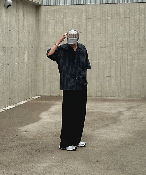 A NOTHING(アナッシング)の「ストライプLCテーラード1/2シャツ(ネイビー)(シャツ/ブラウス・レディース・その他・SMALL/MEDIUM/LARGE)」の4枚目の写真