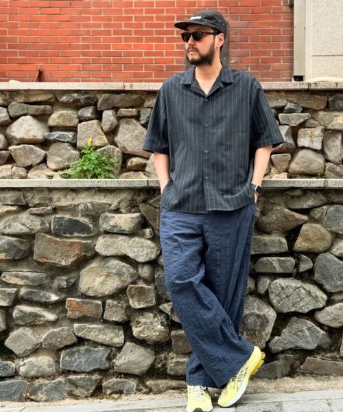 A NOTHING(アナッシング)の「ストライプLCテーラード1/2シャツ(ネイビー)(シャツ/ブラウス・レディース・その他・SMALL/MEDIUM/LARGE)」の6枚目の写真