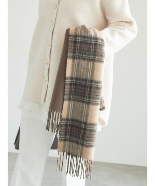 Te chichi（テチチ）の「カシミア混リバーシブルチェックマフラー（ストール/ショール・レディース・レッド/ブラウン/ベージュ・F）」の12枚目の写真