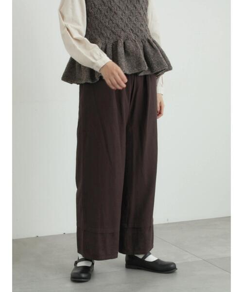 TSUHARU by Samansa Mos2（ツハルバイサマンサモスモス）の「[tukuroi]綿麻ツイル刺繍パンツ（その他パンツ・レディース・ベージュ/ブラウン・F）」の21枚目の写真