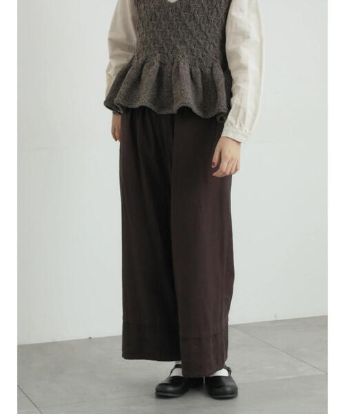 TSUHARU by Samansa Mos2（ツハルバイサマンサモスモス）の「[tukuroi]綿麻ツイル刺繍パンツ（その他パンツ・レディース・ベージュ/ブラウン・F）」の22枚目の写真