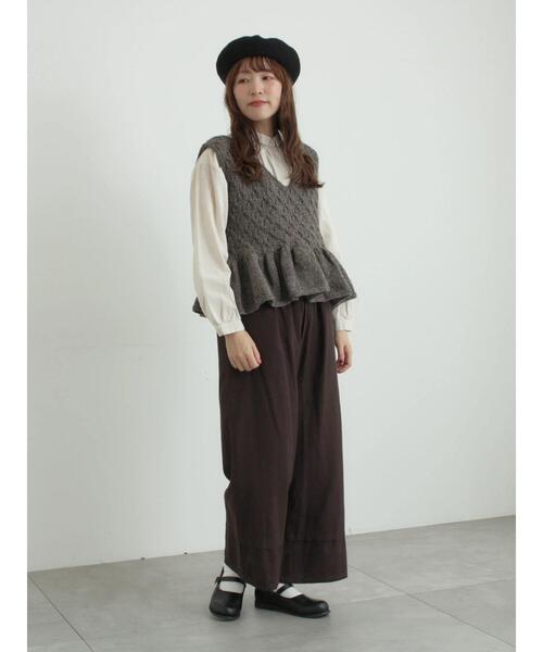 TSUHARU by Samansa Mos2（ツハルバイサマンサモスモス）の「[tukuroi]綿麻ツイル刺繍パンツ（その他パンツ・レディース・ベージュ/ブラウン・F）」の13枚目の写真