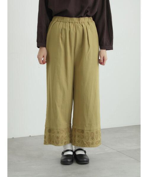 TSUHARU by Samansa Mos2（ツハルバイサマンサモスモス）の「[tukuroi]綿麻ツイル刺繍パンツ（その他パンツ・レディース・ベージュ/ブラウン・F）」の17枚目の写真