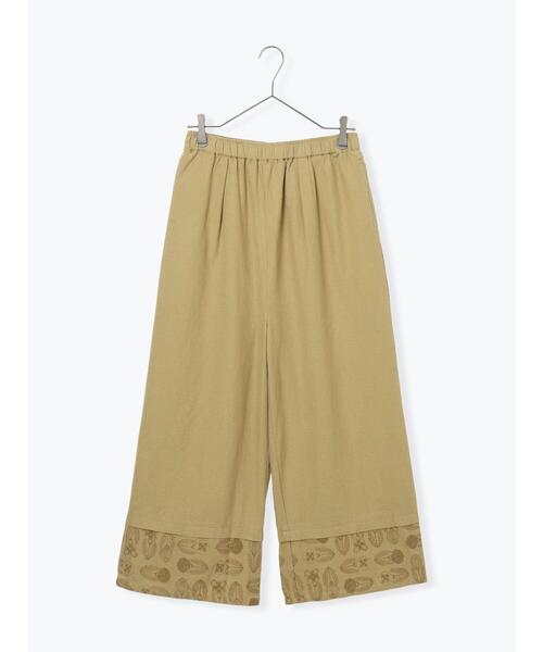 TSUHARU by Samansa Mos2（ツハルバイサマンサモスモス）の「[tukuroi]綿麻ツイル刺繍パンツ（その他パンツ・レディース・ベージュ/ブラウン・F）」の4枚目の写真