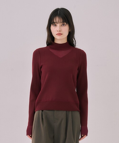 UNITED TOKYO Vネックニット 残りわずか！】クリアコンビVネックニットプルオーバー｜オフィス