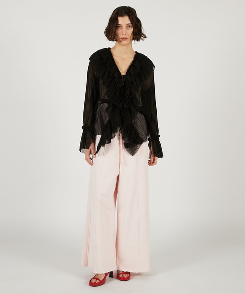 PRANK PROJECT（プランクプロジェクト）の「クレープシフォンチュニック / Crepe Chiffon Tunic（その他トップス・レディース・ブラック/アイボリー・FREE）」の5枚目の写真