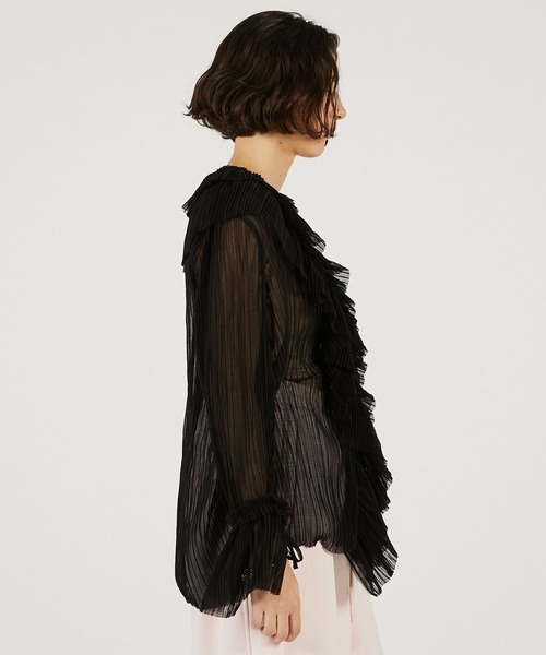 PRANK PROJECT（プランクプロジェクト）の「クレープシフォンチュニック / Crepe Chiffon Tunic（その他トップス・レディース・ブラック/アイボリー・FREE）」の14枚目の写真