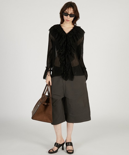 PRANK PROJECT（プランクプロジェクト）の「クレープシフォンチュニック / Crepe Chiffon Tunic（その他トップス・レディース・ブラック/アイボリー・FREE）」の4枚目の写真