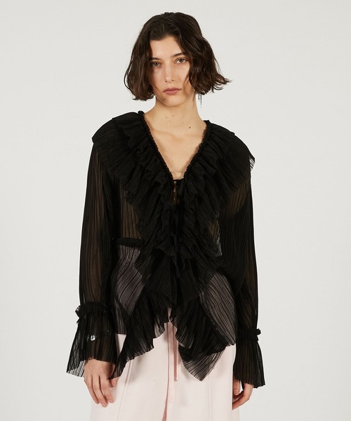 PRANK PROJECT（プランクプロジェクト）の「クレープシフォンチュニック / Crepe Chiffon Tunic（その他トップス・レディース・ブラック/アイボリー・FREE）」の10枚目の写真