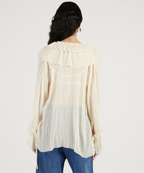 PRANK PROJECT（プランクプロジェクト）の「クレープシフォンチュニック / Crepe Chiffon Tunic（その他トップス・レディース・ブラック/アイボリー・FREE）」の8枚目の写真