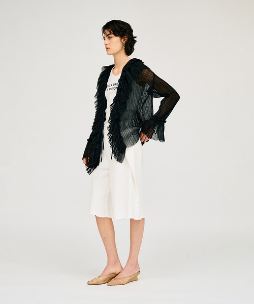 PRANK PROJECT（プランクプロジェクト）の「クレープシフォンチュニック / Crepe Chiffon Tunic（その他トップス・レディース・ブラック/アイボリー・FREE）」の3枚目の写真