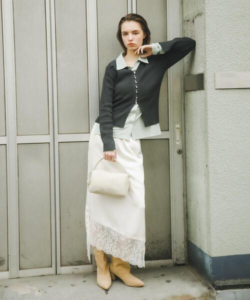 SENSE OF PLACE by URBAN RESEARCH（センスオブプレイスバイアーバンリサーチ）の「フロントドットカットシャツ（シャツ/ブラウス・レディース・オフホワイト/ミント/ブラウン・ONE）」の3枚目の写真