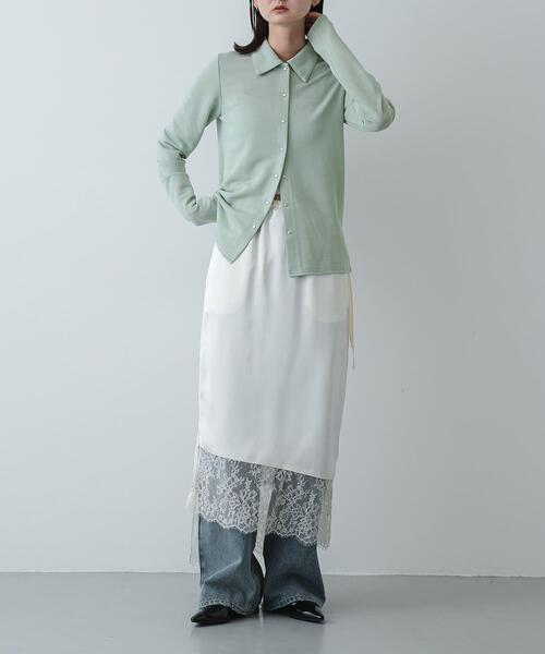 SENSE OF PLACE by URBAN RESEARCH（センスオブプレイスバイアーバンリサーチ）の「フロントドットカットシャツ（シャツ/ブラウス・レディース・オフホワイト/ミント/ブラウン・ONE）」の4枚目の写真
