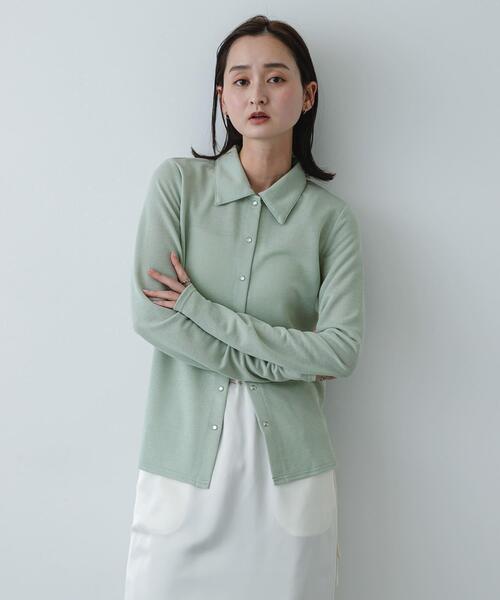SENSE OF PLACE by URBAN RESEARCH（センスオブプレイスバイアーバンリサーチ）の「フロントドットカットシャツ（シャツ/ブラウス・レディース・オフホワイト/ミント/ブラウン・ONE）」の5枚目の写真